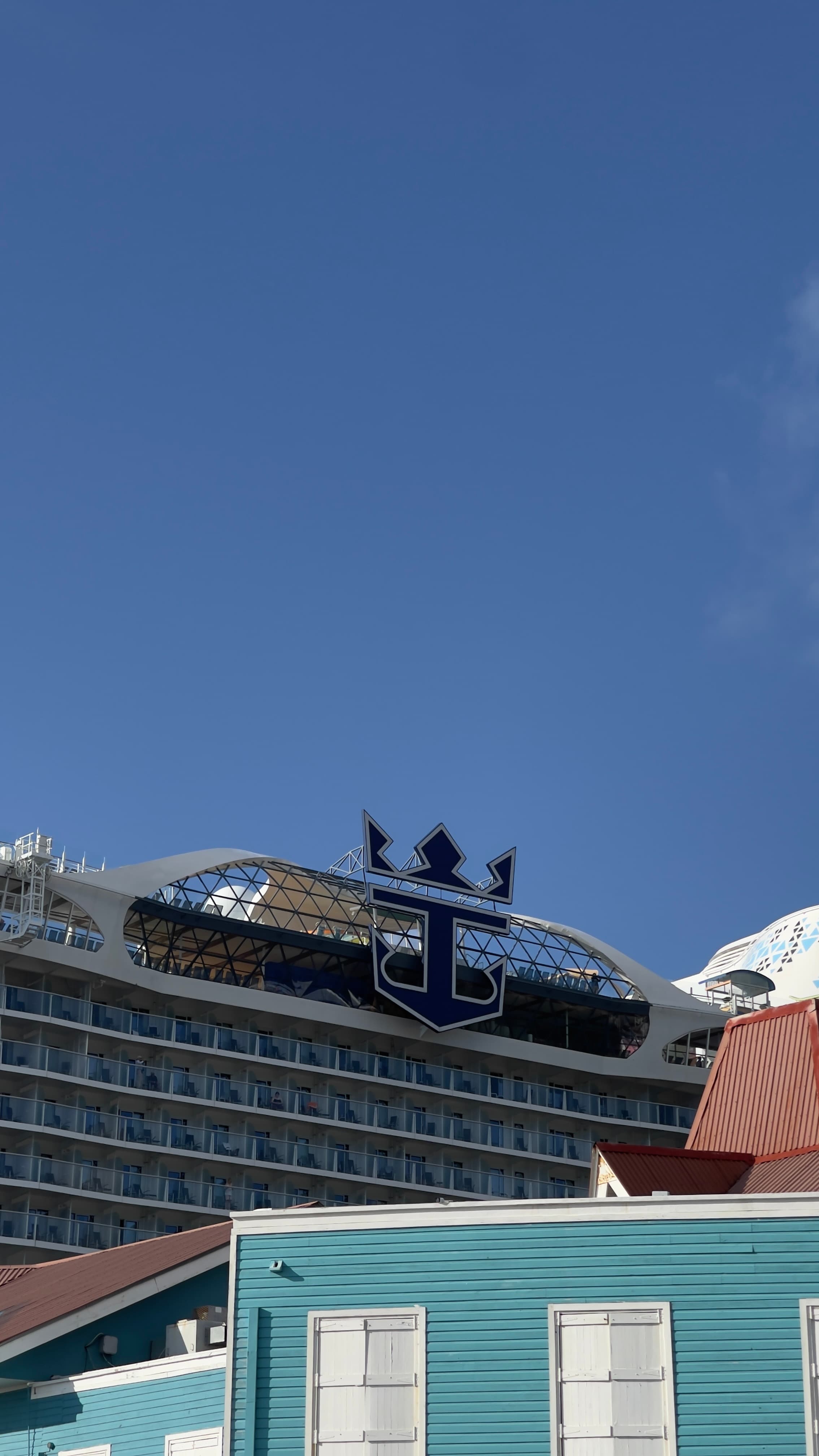 Royal Caribbean cruise ship at sunset